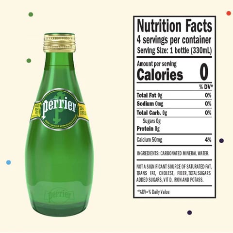Perrier Sparkling Mineral Water Glass Bottles 11 oz - 24 Count