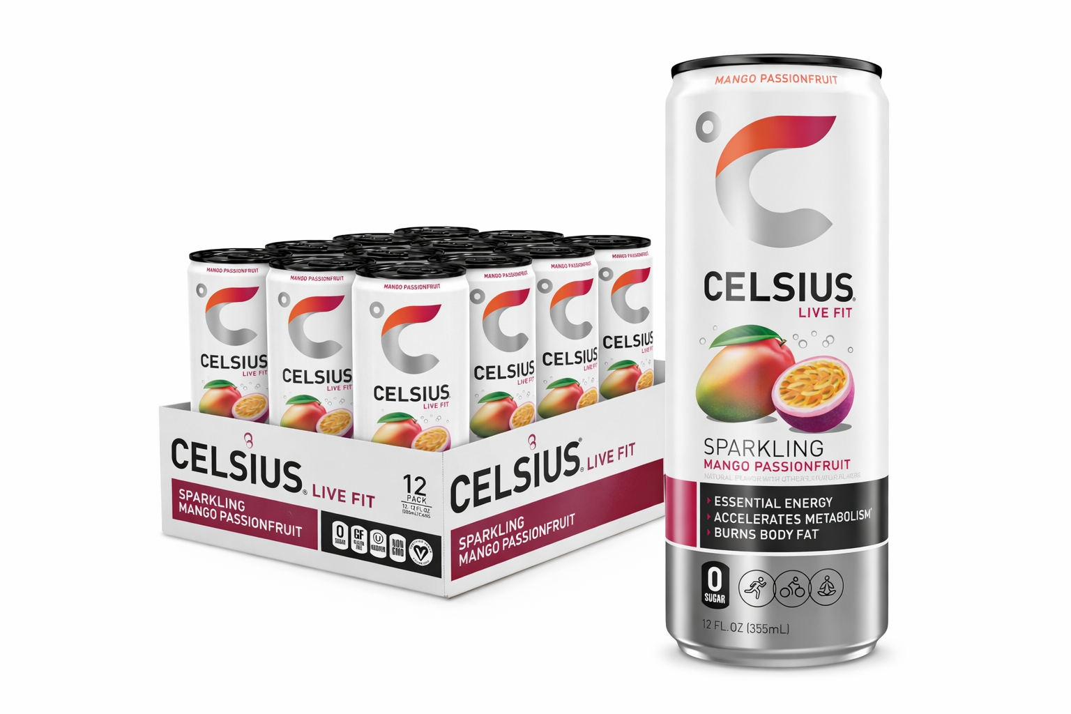 Celsius Mango Passionfruit 12 oz - 12 Count