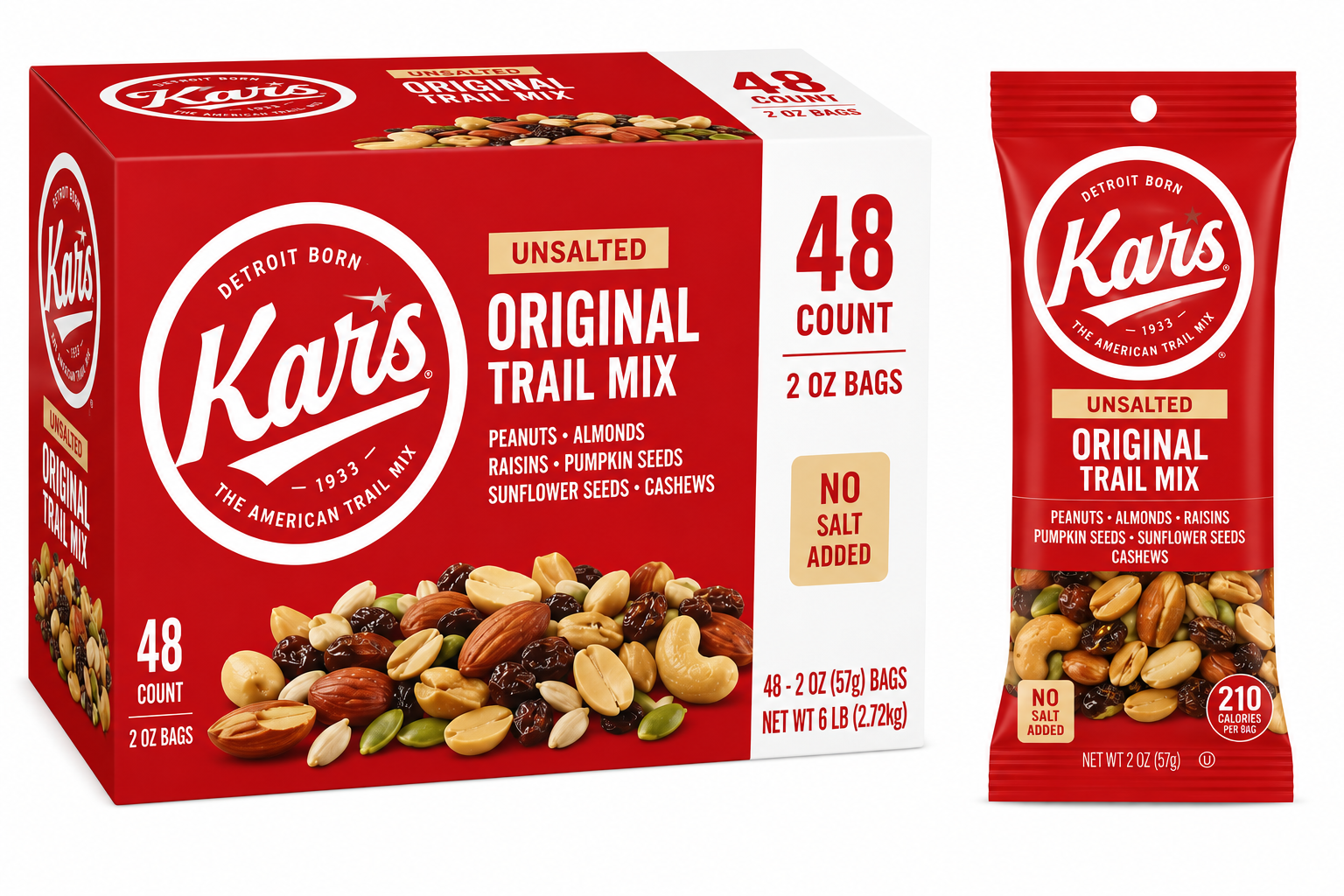 Kar's Nut Unsalted Original Trail Mix 2 oz - 48 Count