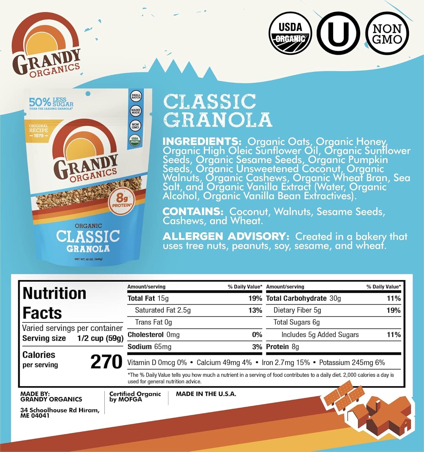 Grandy's Classic Organic Granola 10 lb - 1 Count